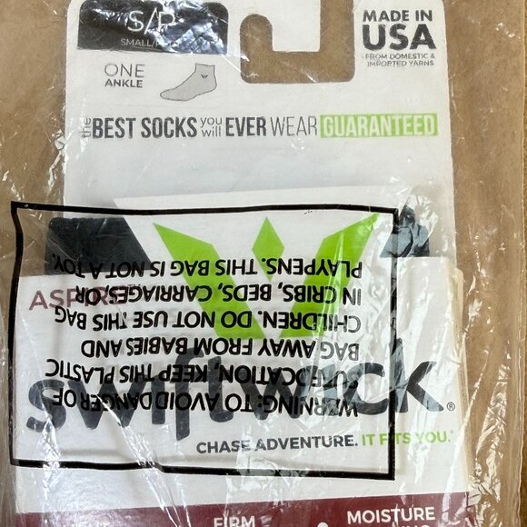 Swiftwick Aspire One Ankle Socks Black Small Moisture Wicking Compression USA - Picture 3 of 6